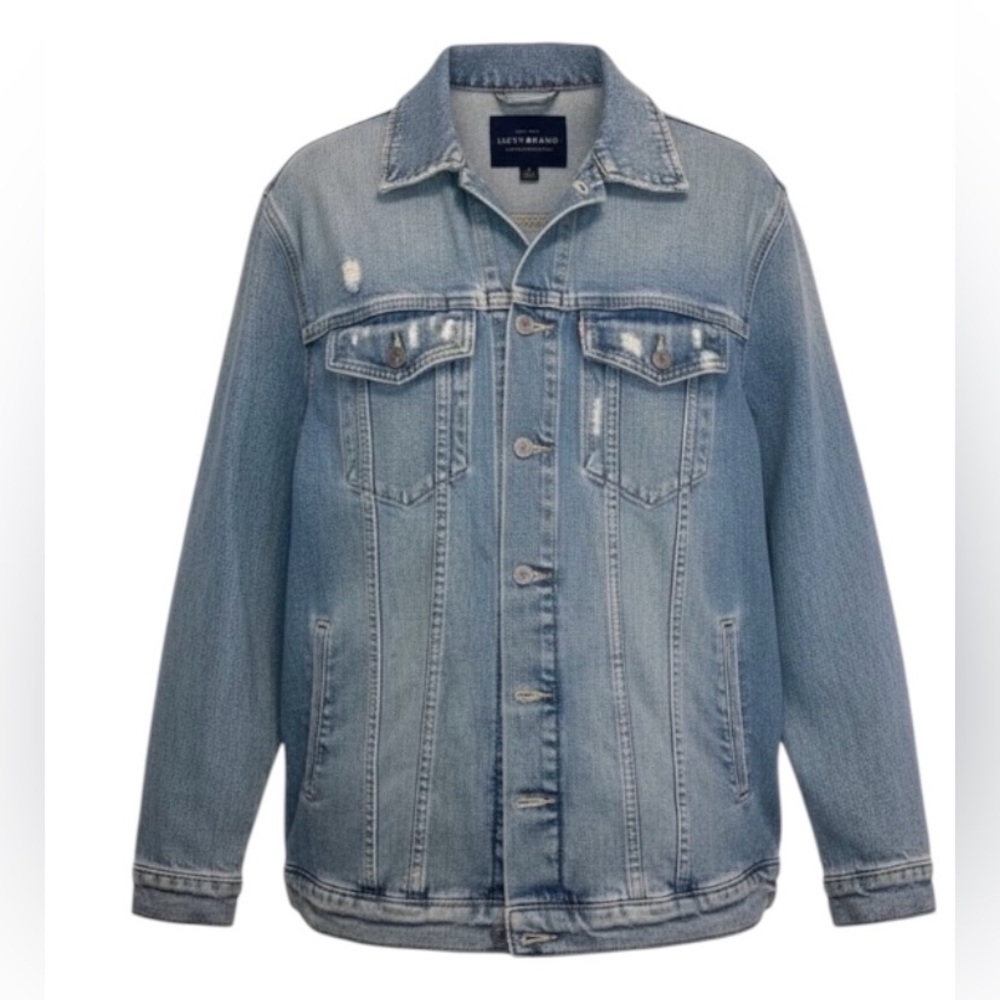 Lucky brand slightly distressed large men’s denim jacket